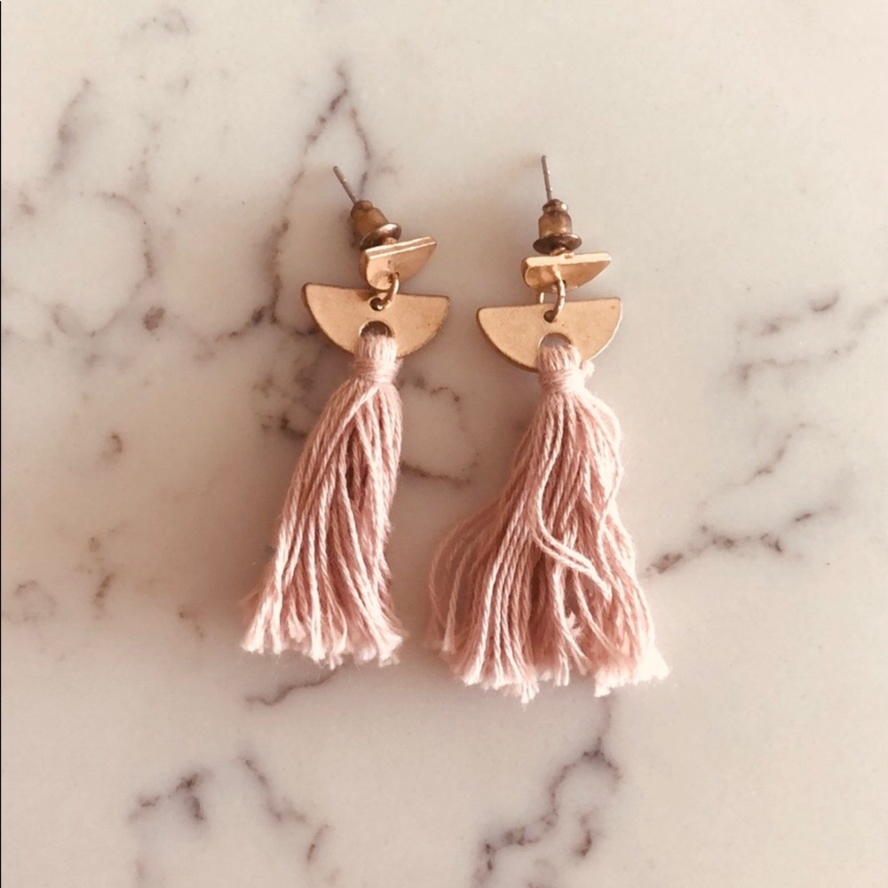 Tassel Earrings Pink and Gold